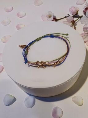 10 / $10 New Plunder  Thread Bracelet with Gold Bead Accents
